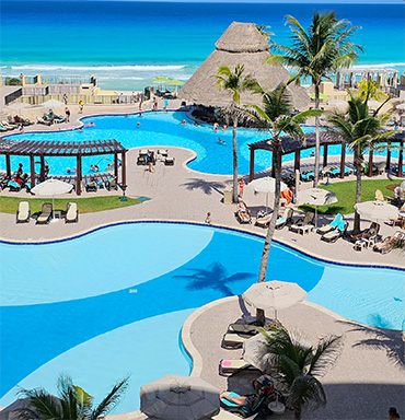 Pools and beach at a Mexican all-inclusive resort